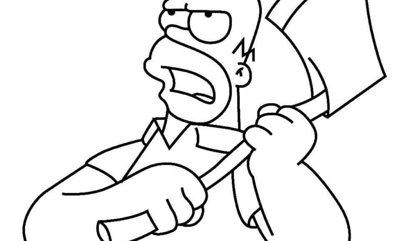 The Simpsons Homer Simpson Coloring Page