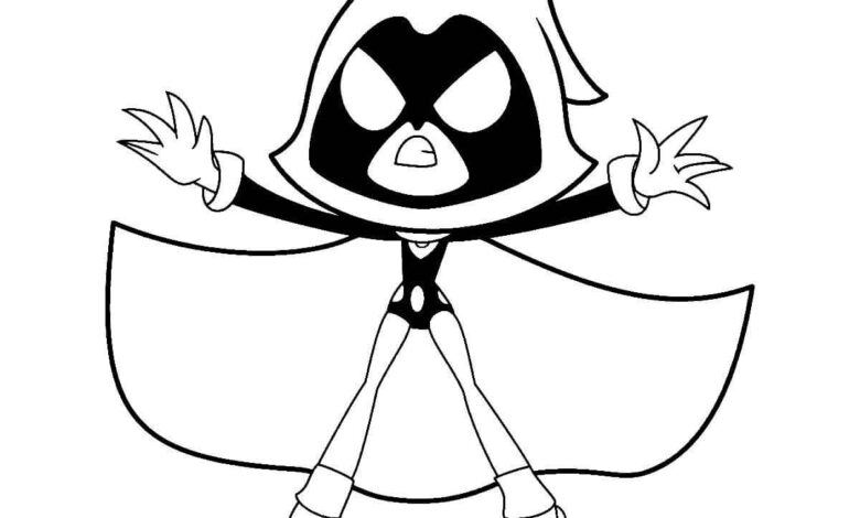 Titans Raven Coloring Page