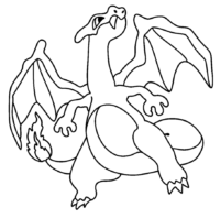 Toothed Charizard Pokemon Coloring Page