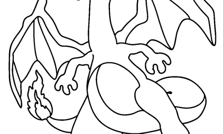 Toothed Charizard Pokemon Coloring Page