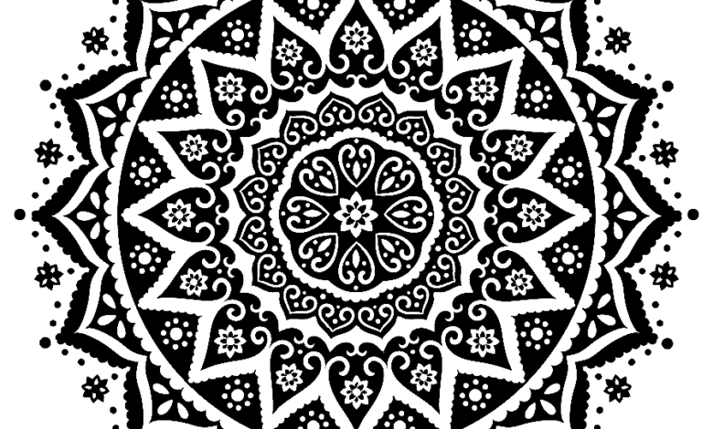Uzbek Patterns Tattoo Mandala Coloring Page