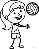 Volleyball Playing Girl Coloring Page