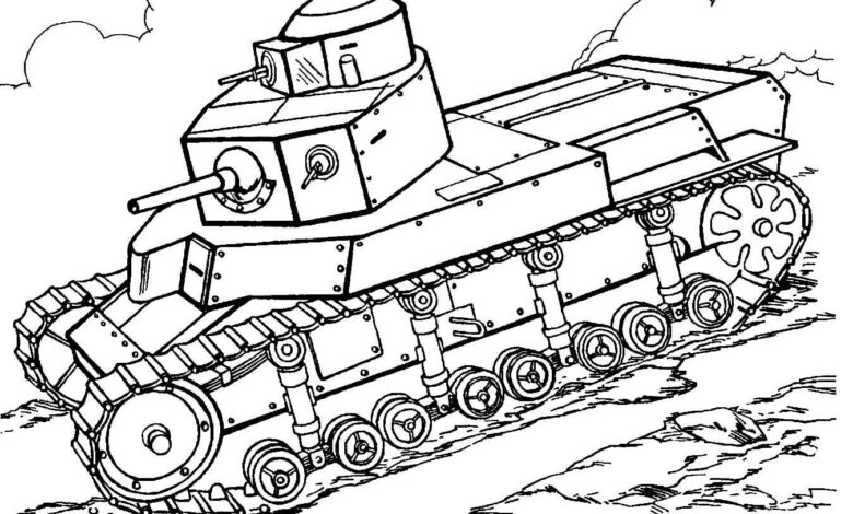 War Tank Coloring Page