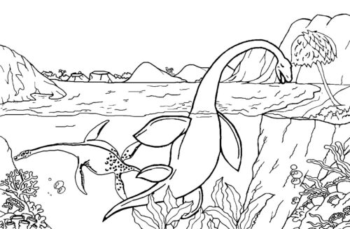 Water Dinosaurs Coloring Page