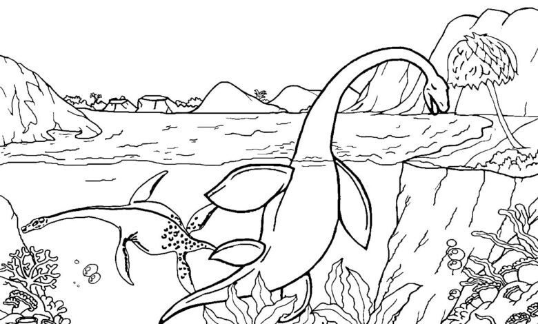 Water Dinosaurs Coloring Page