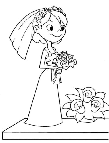 Wedding Colouring Woman Coloring Pages