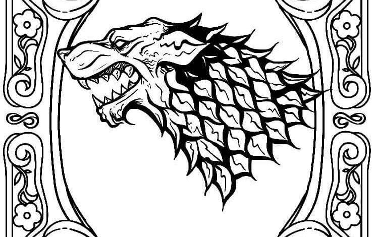 Wolf Game of Thrones Coloring Pages
