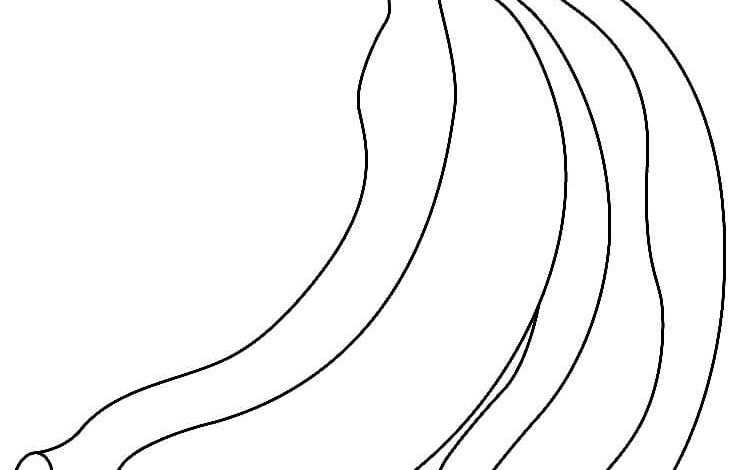 Yellow Banana Coloring Page