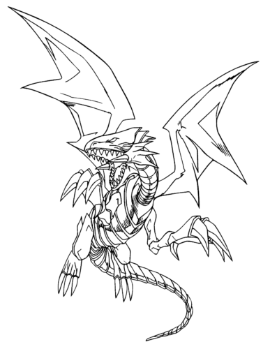 Yugioh Blue Eyed White Dragon Coloring Page