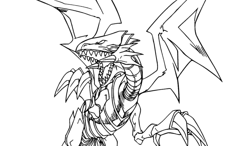 Yugioh Blue Eyed White Dragon Coloring Page