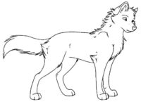 Anime Cute Wolf Coloring Page