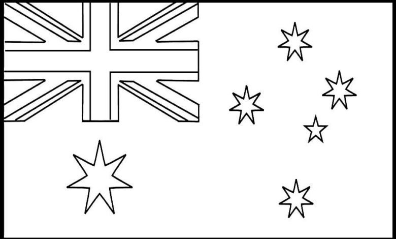 Australia Flag Coloring Page