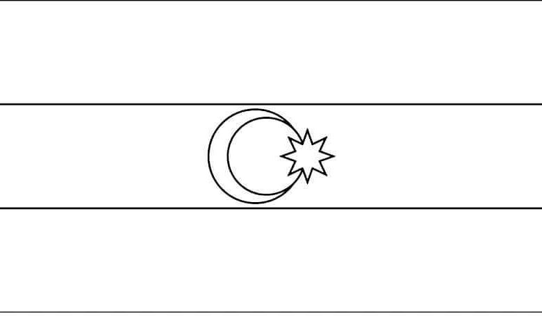 Azerbaijan Flag Coloring Page