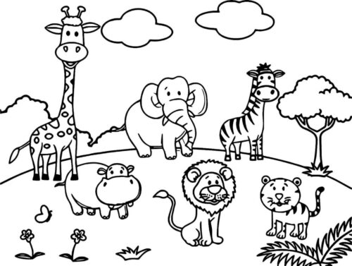Cute Animals Kingdom Coloring Pages