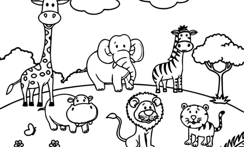 Cute Animals Kingdom Coloring Pages