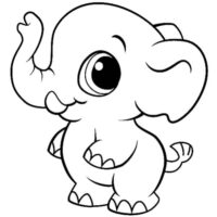 Cute Elephant Coloring Pages