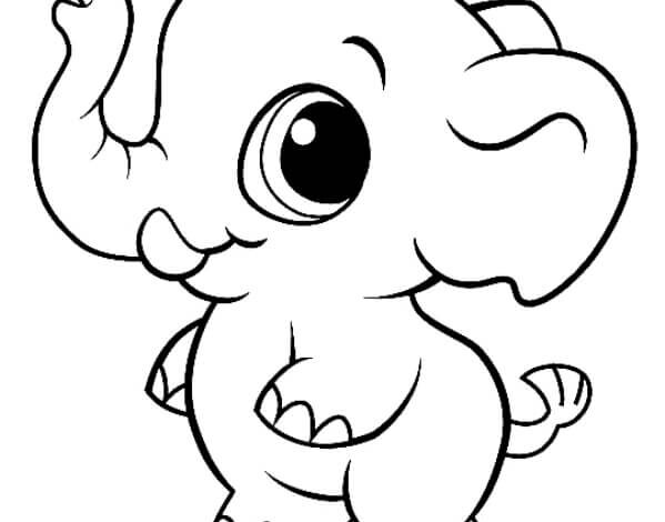 Cute Elephant Coloring Pages