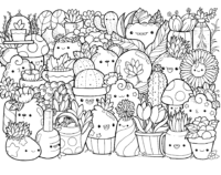 Cute Flowers Coloring Pages
