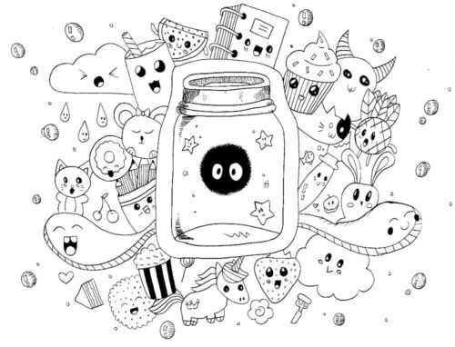 Cute Kawaii Coloring Page 1 Cute Kawaii Coloring Page