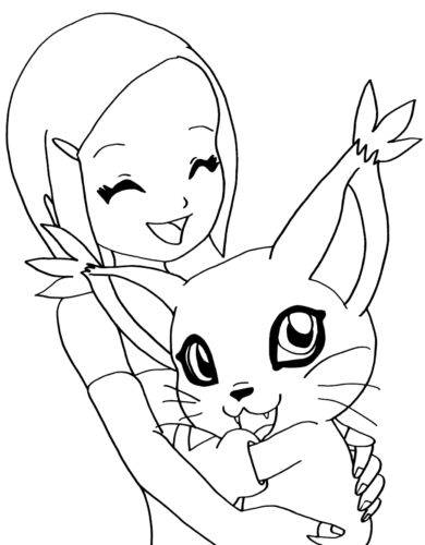 Digimon Gatomon Coloring Page