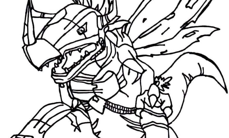 Digimon MetalGreymon Coloring Page