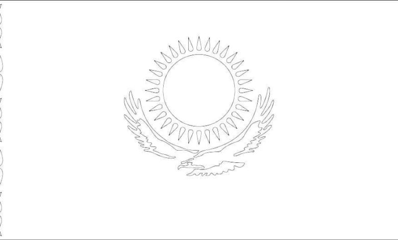 Kazakhstan Flag Coloring Page