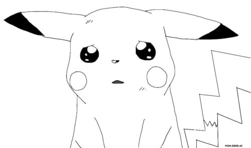 Sad Pikachu Coloring Page