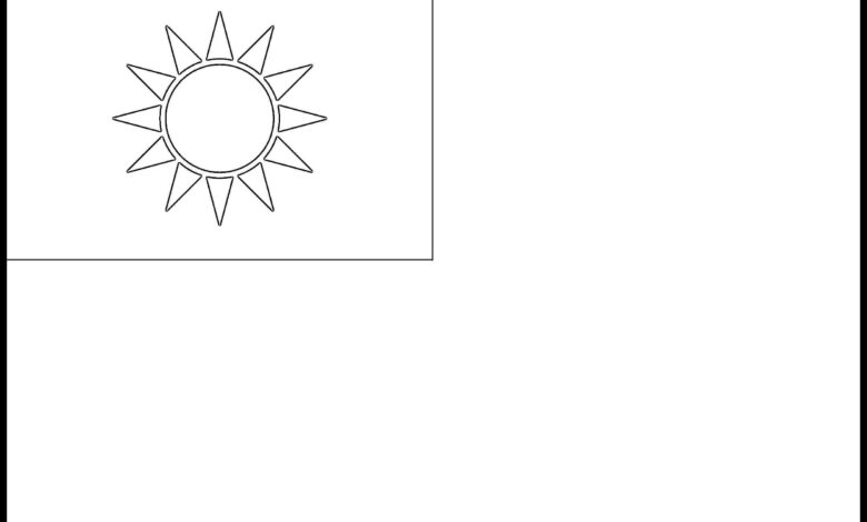 Taiwan Flag Coloring Page
