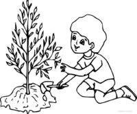 Gardener Boy Coloring Page