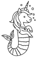 Horned Seahorse Coloring Page