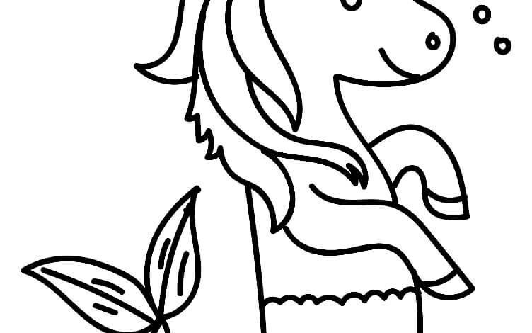 Horned Seahorse Coloring Page