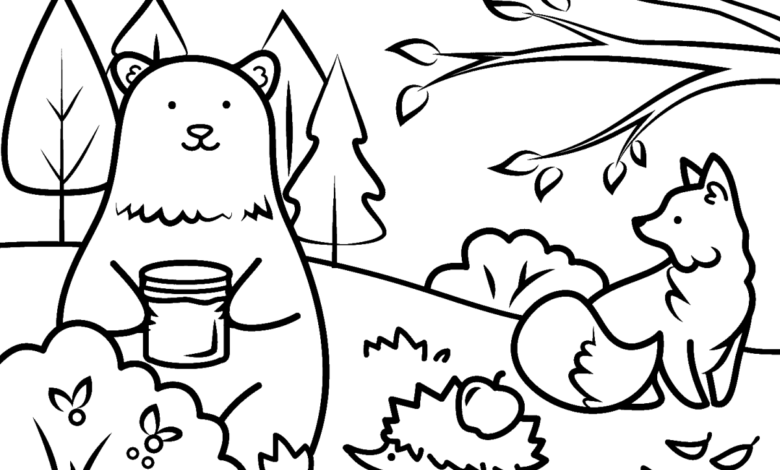 Autumn Colouring Coloring Page