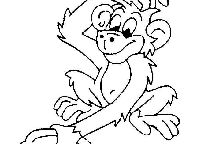 Banana Monkey Coloring Page