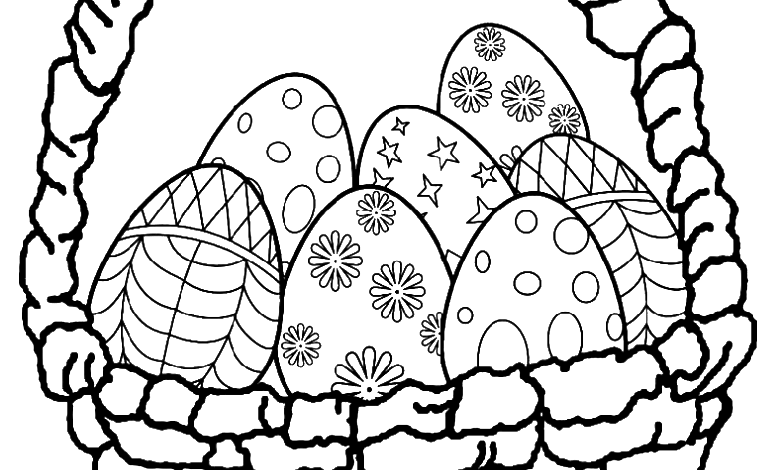 Basket Easter Egg Coloring Pages