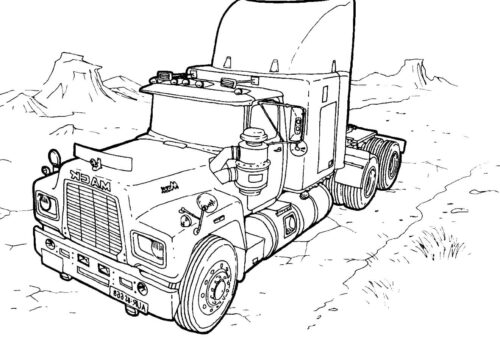 Big Truck Coloring Page for Adults