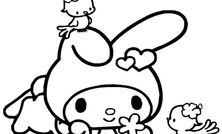 Birds Sanrio Coloring Page