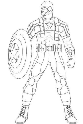 Captain America Coloring Page