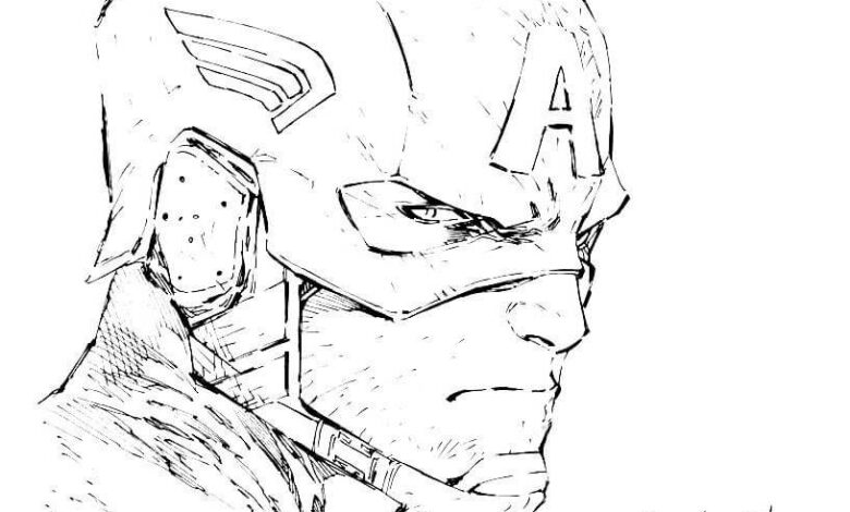 Captain America Drawings Coloring Page