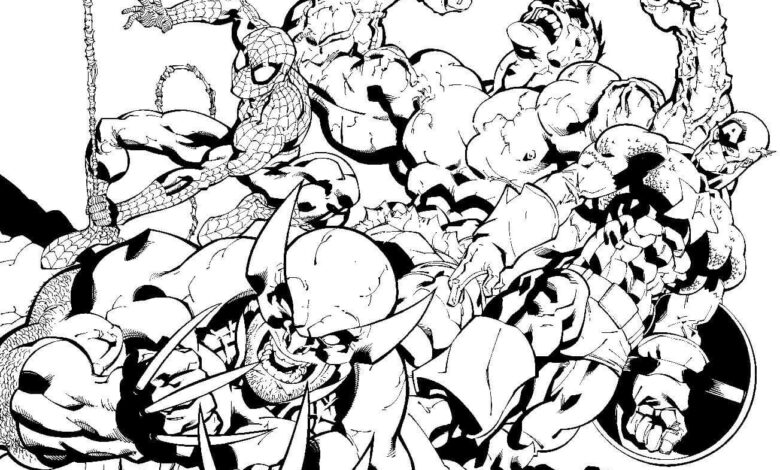 Cartoon Avengers Coloring Page