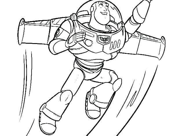 Cartoon Buzz Lightyear Coloring Page