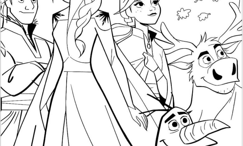 Cartoon Frozen 2 Coloring Pages