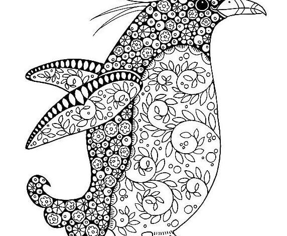 Cool Penguin Mandala Coloring Page