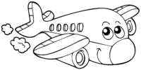 Cute Airplane Coloring Page