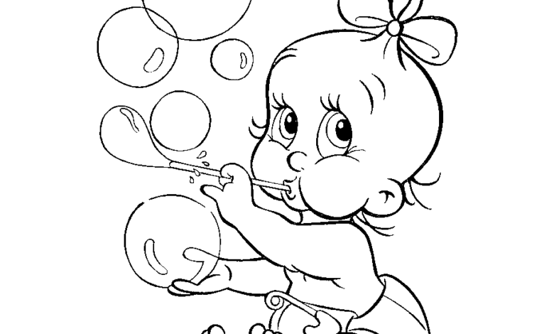 Cute Baby Coloring Page