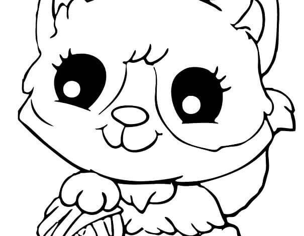 Cute Cat Coloring Page