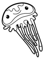 Cute Jellyfish Drawing Coloring Page