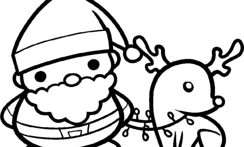 Cute Santa Coloring Page