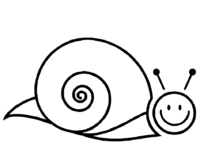 Cute Snail Drawing Coloring Page