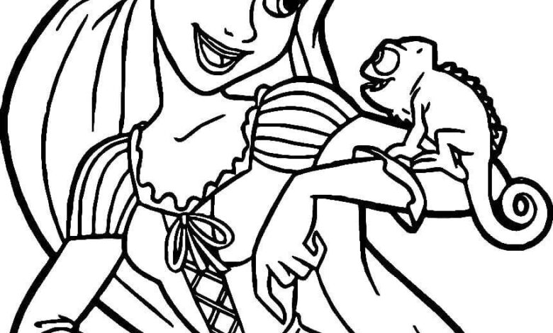 Different Rapunzel Coloring Page