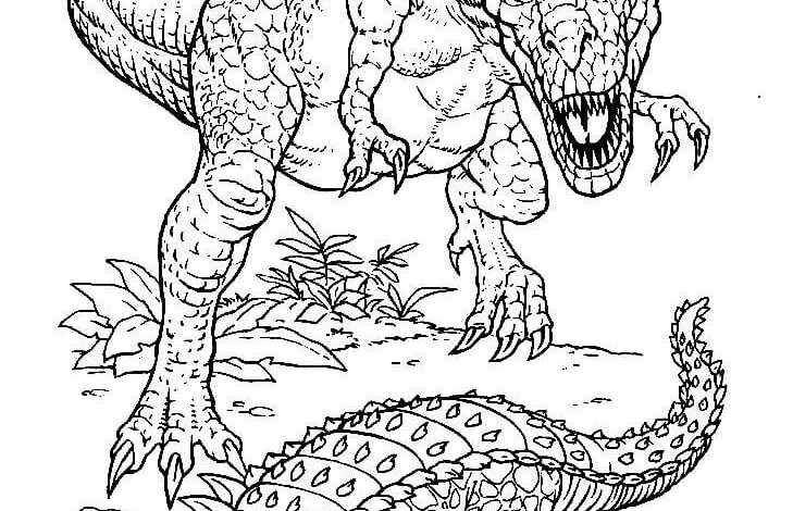 Dinosaur T Rex Coloring Page